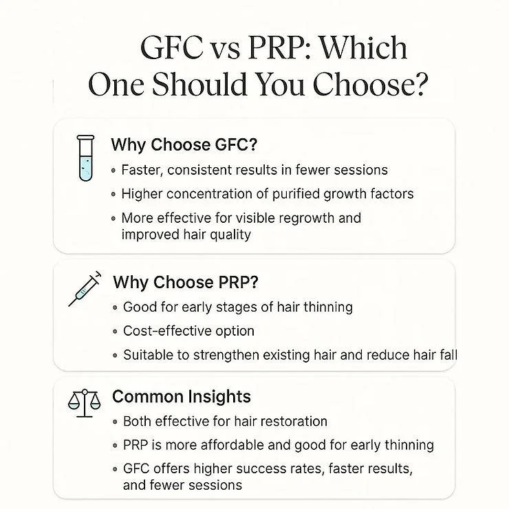 PRP vs GFC Therapy in Delhi: Which is better for hair loss - SkinQure, Delhi