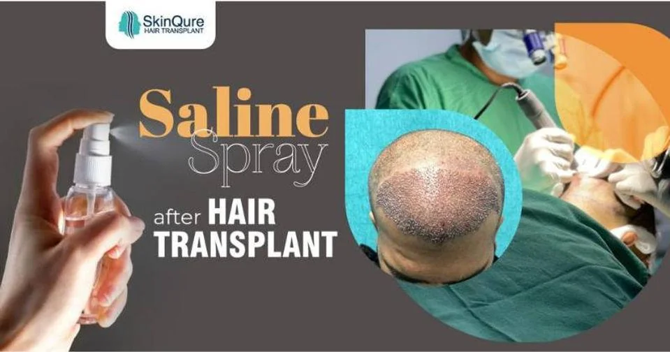 Saline spray after hair transplant - SkinQure, Delhi