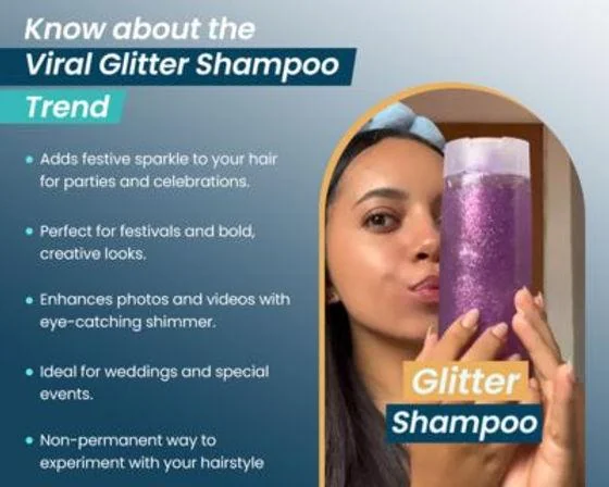 The Viral Glitter Shampoo Trend: Know all about its Usage, Safety & Style - SkinQure, Delhi